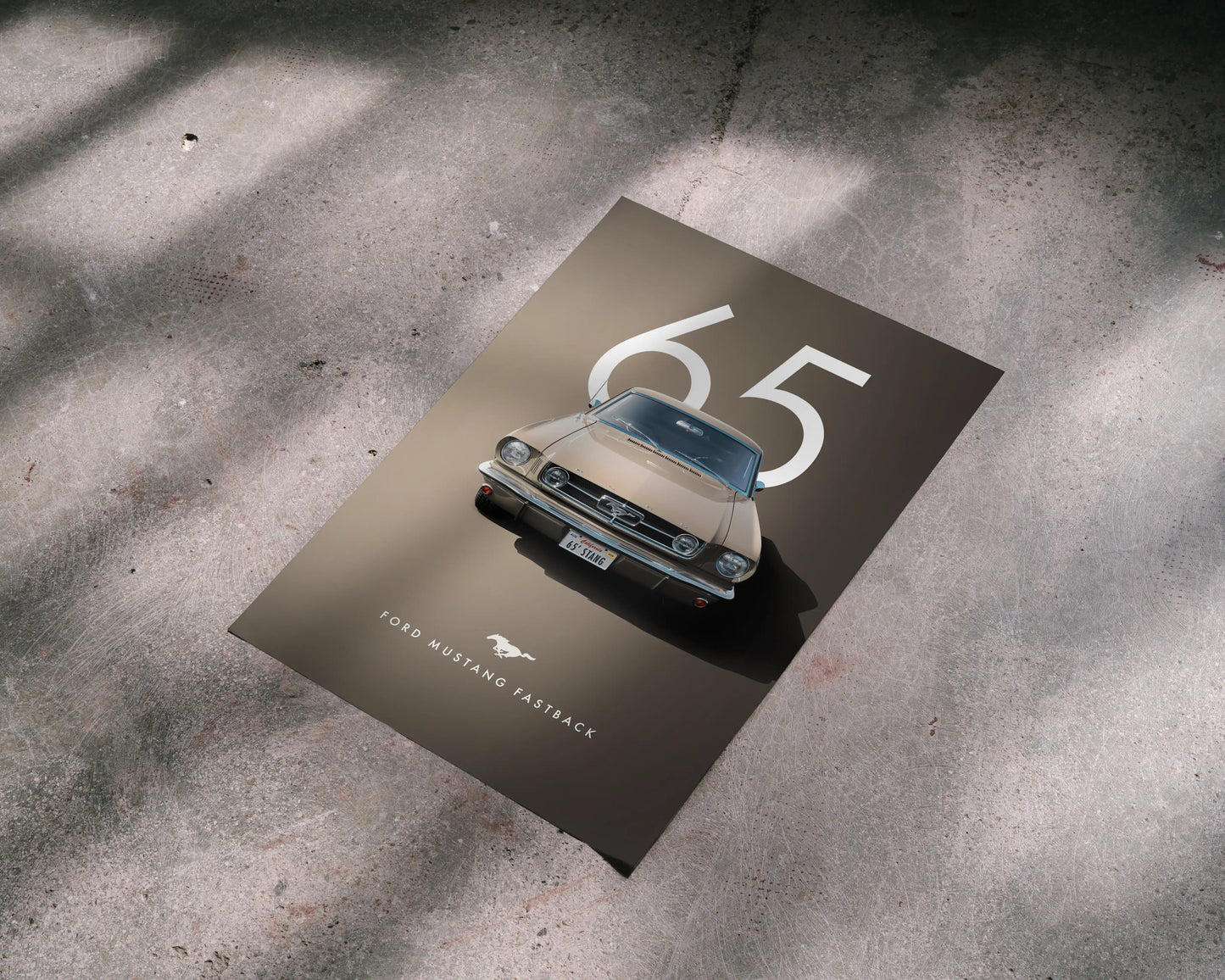 Ford Mustang 65 Beige Poster