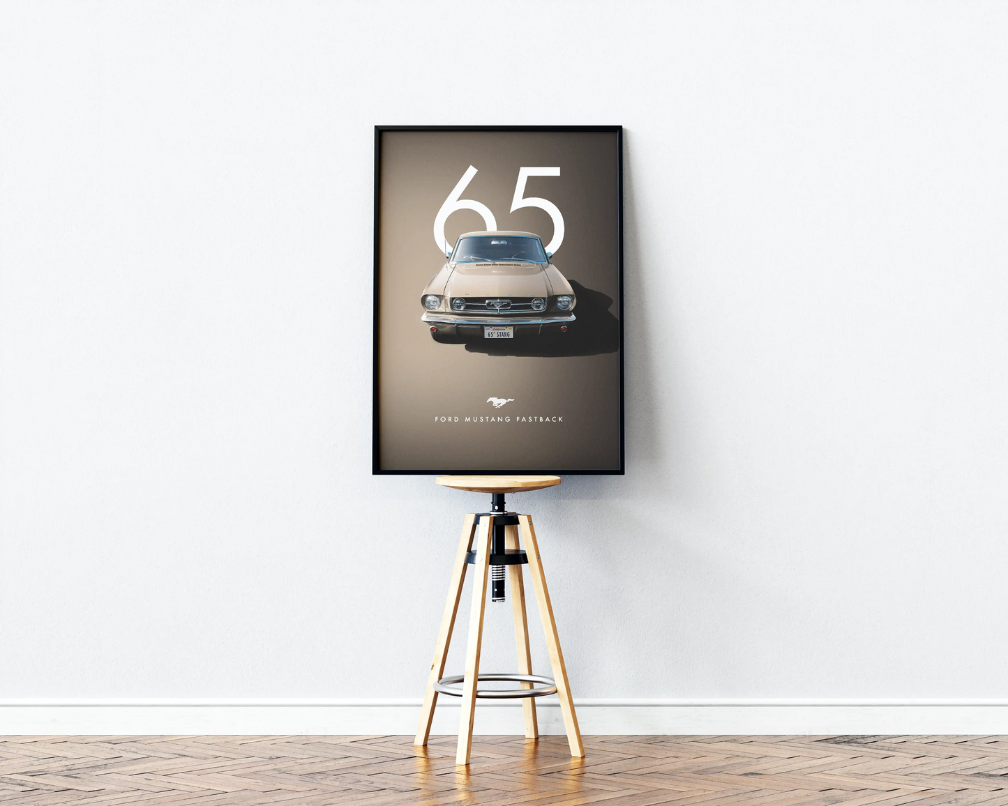 Ford Mustang 65 Beige Poster