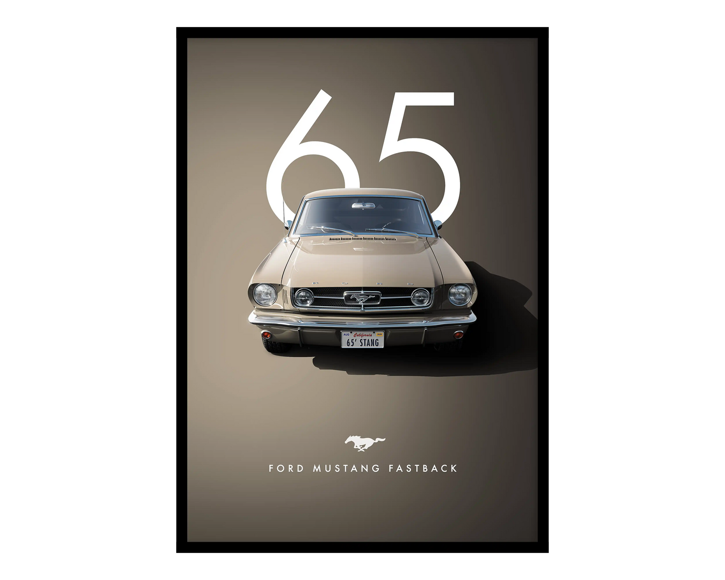 Ford Mustang 65 Beige Poster