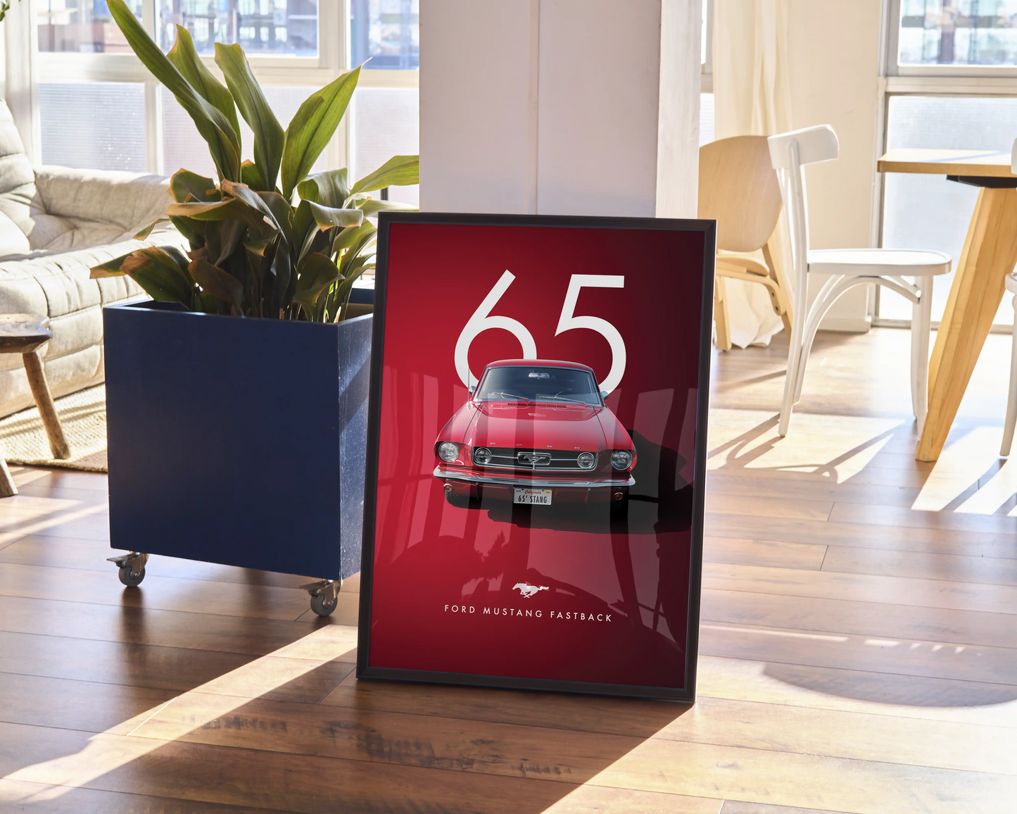 Ford Mustang 65 Red Poster