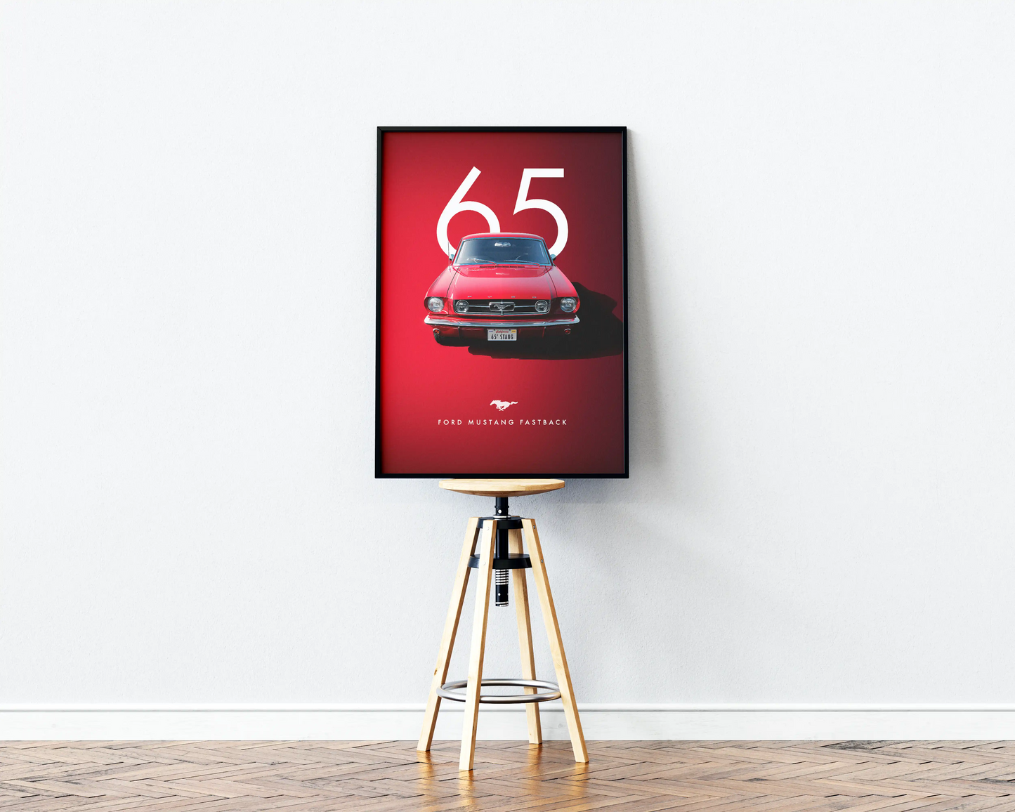 Ford Mustang 65 Red Poster