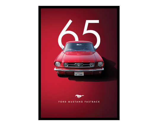 Ford Mustang 65 Red Poster