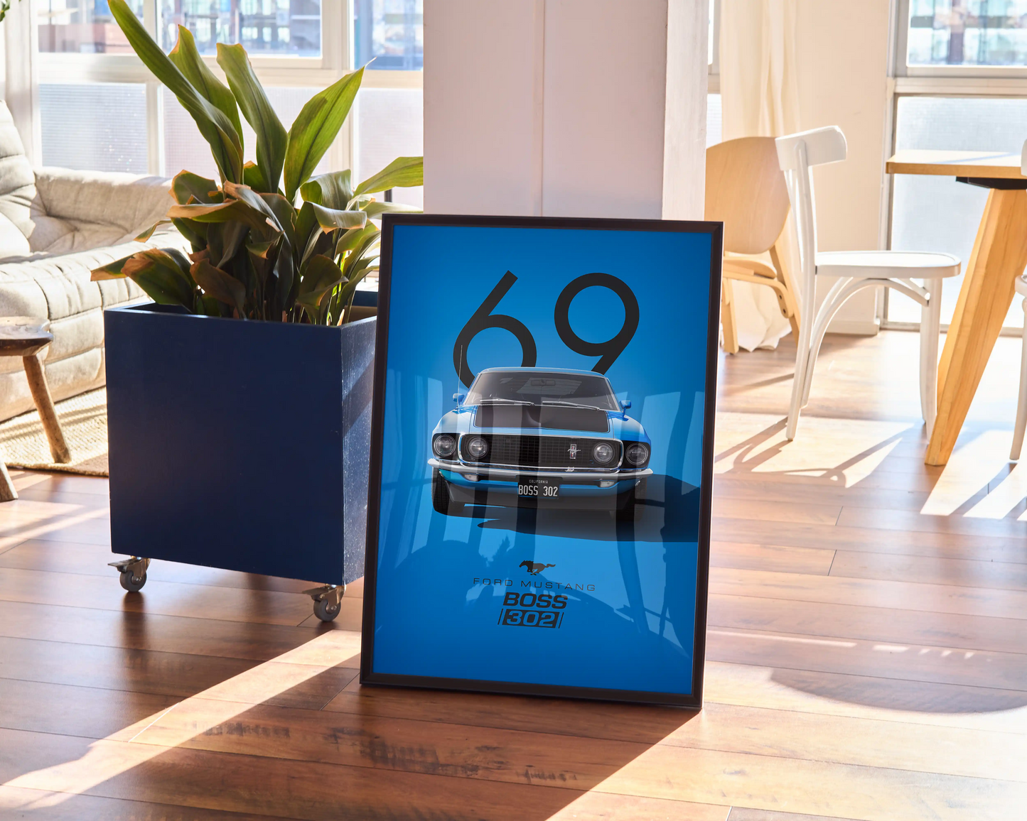 Ford Mustang Boss 302 Blue Poster