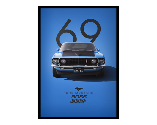 Ford Mustang Boss 302 Blue Poster