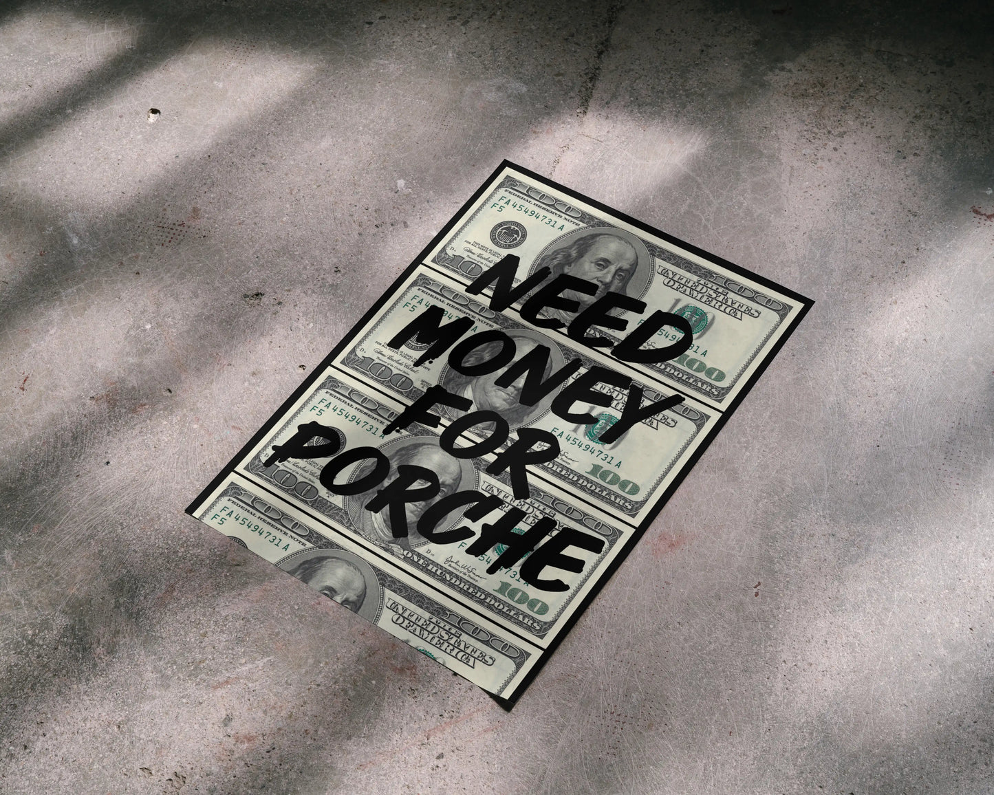 Need Money for Porsche Poster